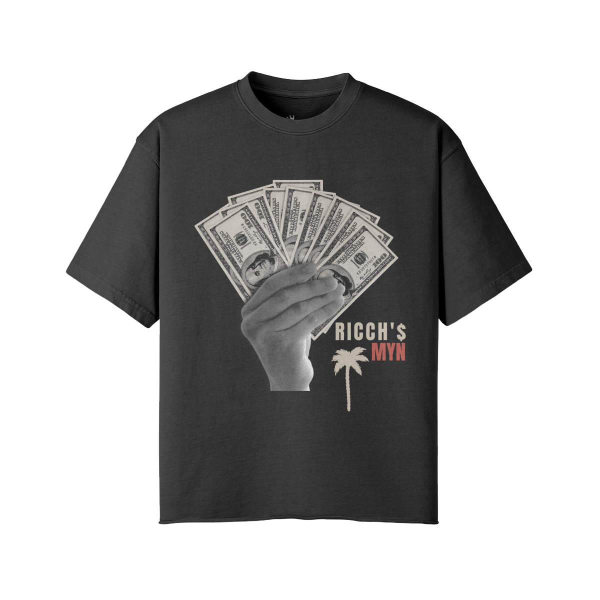 RICCHS MYN BLACK FADE TEE SHIRTS