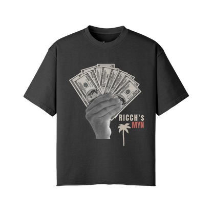 RICCHS MYN BLACK FADE TEE SHIRTS