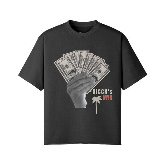RICCHS MYN BLACK FADE TEE SHIRTS